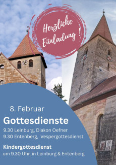 Herzliche Einladung zu unseren Gottesdienste