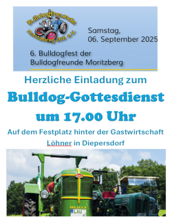 Bulldog-Gottesdienst am 6. September